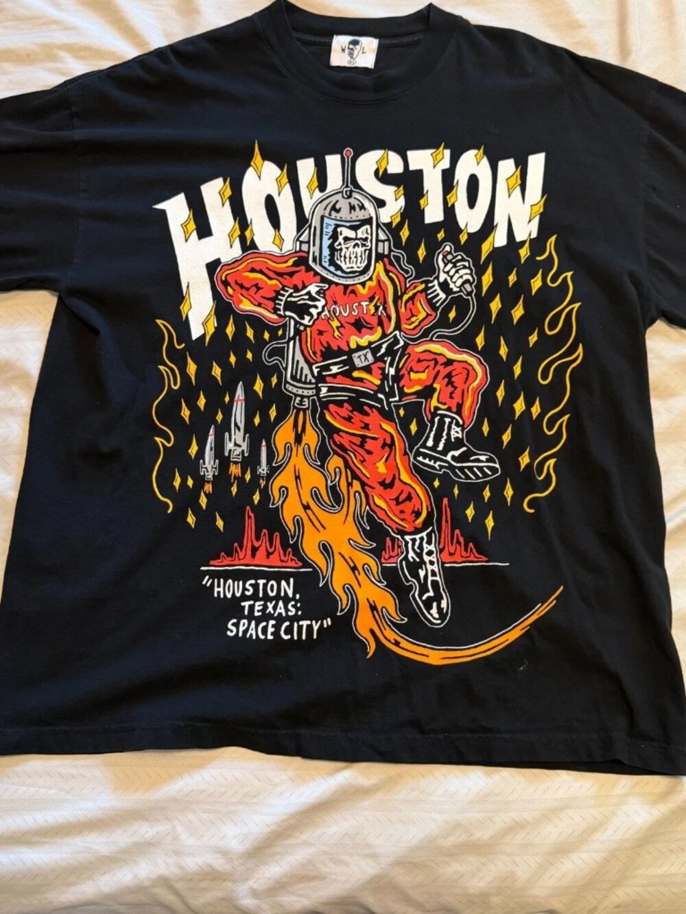 Warren Lotas Houston Rockets Space City Light The Fuse T-Shirt Mens Size XL